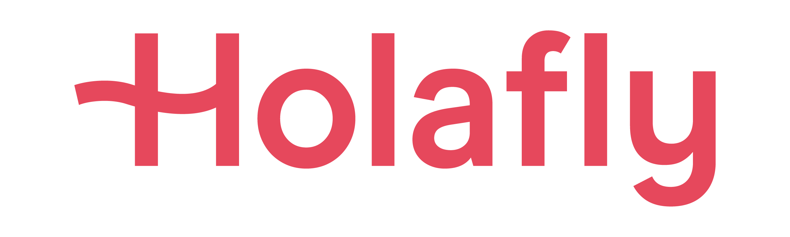 Logotipo de Holafly con colores vibrantes, símbolo de servicios de internet para viajeros en el exterior